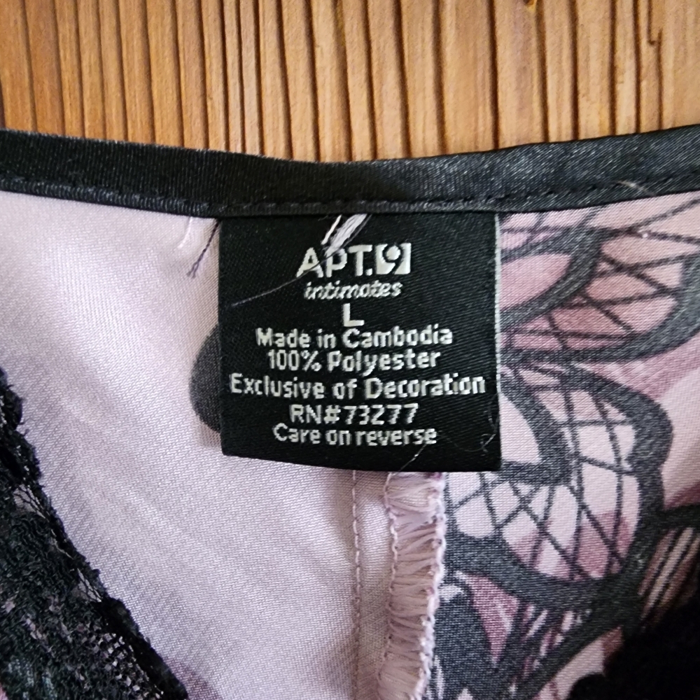 Y2K Apt 9 Intimates Fairy Whimsigoth Floral  Purple Mini Slip Dress Nightie L - Picture 7 of 7